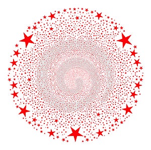 Star Icon Collage Exploding Round Globula