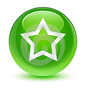 Star icon glassy green round button