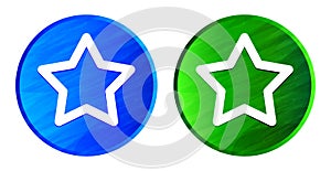 Star icon grunge texture round button set illustration