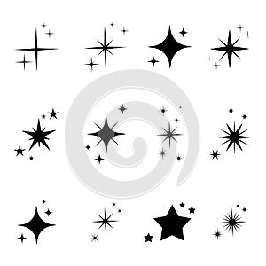 Star icon. Set of star icons, near stars. Vector illustration