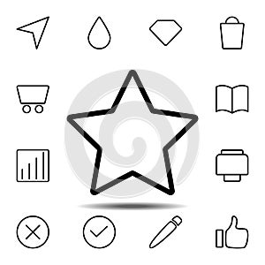 star icon. Simple thin line, outline vector element of minimalistic, web icons set for UI and UX, website or mobile application