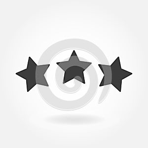 Star Icon. Three Stars flat icon. Vector stars illustration.