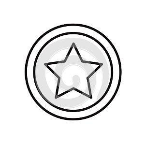 Star icon vector isolated on white background, Star sign , sign and symbols in thin linear outline style