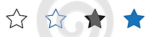 Star icon Vector set outline