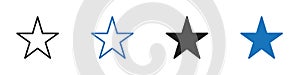 Star icon Vector set outline