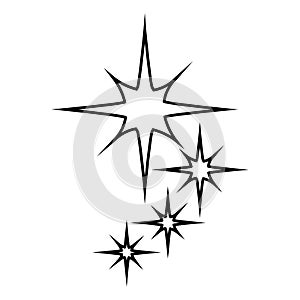 Star icon vector set. Twinkling star illustration sign collection. Sparkles symbol. Shining burst logo.