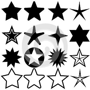 Star icons set. Five star collection vector illustration.