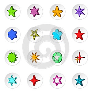 Star icons set, flat style