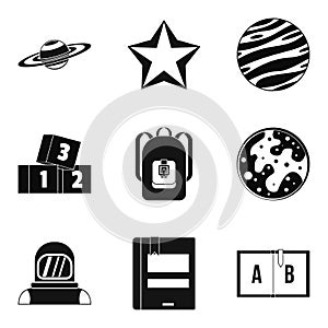 Star icons set, simple style