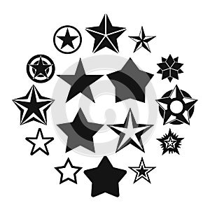 Star icons set, simple style