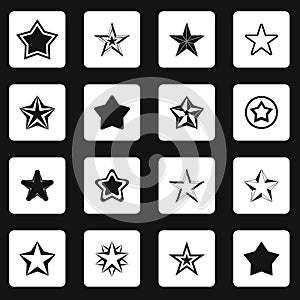 Star icons set, simple style