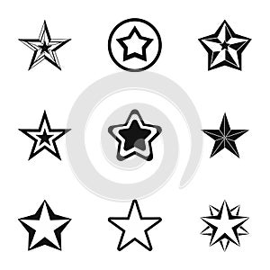 Star icons set, simple style