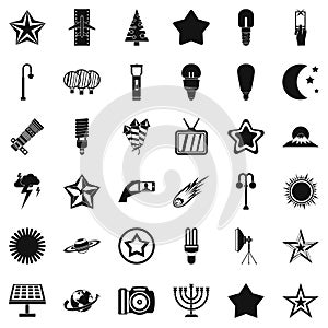 Star icons set, simple style