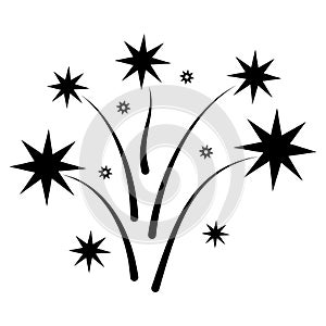 Star icons. Twinkling stars. Sparkles, shining burst. Christmas vector symbols isolated