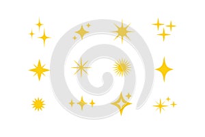 Star icons. twinkling stars. sparkles, shining burst. vector symbols isolated