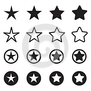 Star icons. Vector symbols star isolated on white background