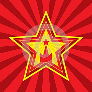 Star with Kremlin symbol - vector concept illustration in Soviet Union agitation style.