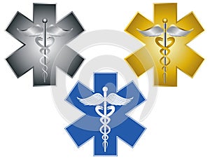 Star of Life Caduceus Medical Symbol Illustration