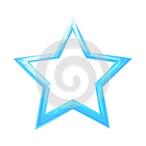 A five-pointed light blue star photo