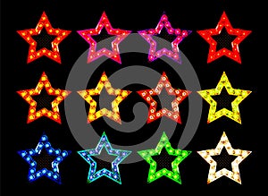 Star of light bulb neon signboard photo