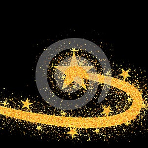 Star line curve gold glitter spread card