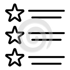 Star list celebrity icon, outline style