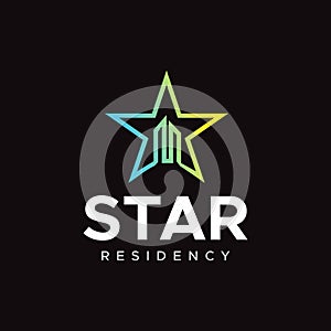 Star logo building, real estate logo template, building images residency. photo