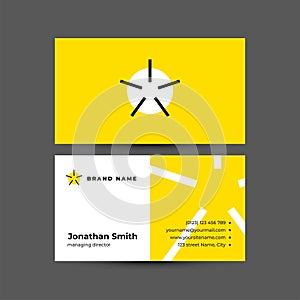 Star logo with business card template