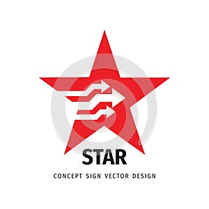 Star logo design. Success concept sign. Leadership creative icon. Rating symbol. Arrows symbol. Development strategy progress.