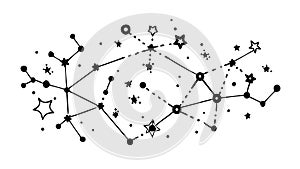 Star Map Constellation Network Abstract Graphic, vector design Generative AI