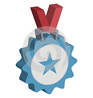 Star Medal Isolated Vector Icon Editable photo