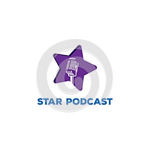 Star Mic Artist Show Podcast Concert Logo Design