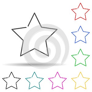 Star multi color set icon. Simple thin line, outline vector of web icons for ui and ux, website or mobile application