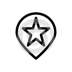 star on navigation Map pin icon. placeholder line icon