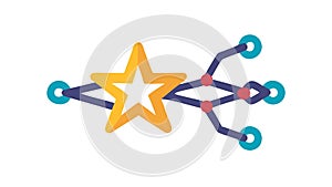 Star Network Connection Data Flow, vector design Generative AI