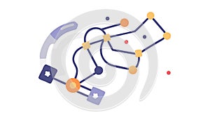 Star Network Connection, Digital Data Flow, vector design Generative AI