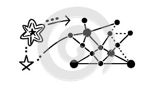 Star Network Connection Global Communication Digital, vector design Generative AI