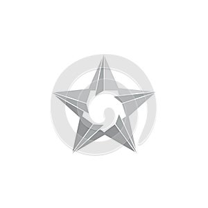 Star paper origami symbol logo vector