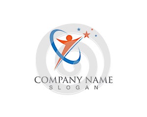 Star people Logo Success Template vector icon illustration design