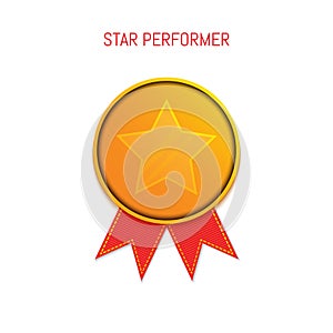 Star performer gold medallion honouring award poster