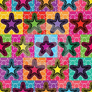 Star piano colorful seamless pattern