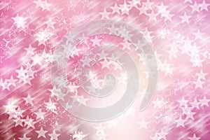 Star on pink and white, abstract bokeh background
