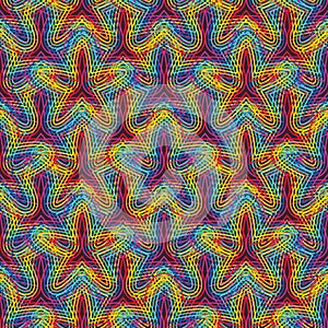Star rainbow flower symmetry line seamless pattern photo
