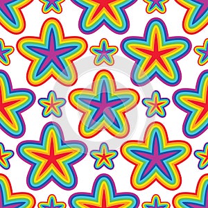 Star rainbow flower symmetry seamless pattern photo