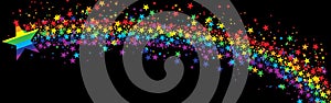 Star rainbow fly banner black