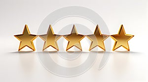 Star rating, 5 stars isolated on white background