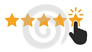 Star rating, classification. Positive customer reviews. Feedback concept - vector photo