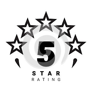 5 star rating. Five star Symbol or emblem. vector
