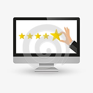 Star rating flat concept. Vector illustration. Element template for design