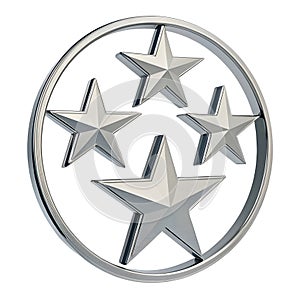 Star Rating Icon 3D Render PSD Element